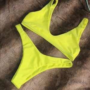 Neon Top w/ High Leg Bikini